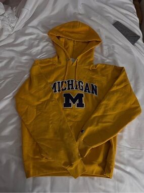 Champion Yellow Michigan Hooded Sweatshirt
